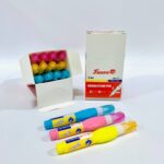 قلم كركت ابيض الفنون ملون من الخارج