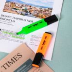 ⁦طقم اقلام هايلايتر اظهار فسفوري 6 ألوان ديلي UMBO⁩ - الصورة ⁦2⁩