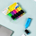 ⁦طقم اقلام هايلايتر اظهار فسفوري 6 ألوان ديلي UMBO⁩ - الصورة ⁦3⁩