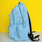 ⁦شنطة مدرسية فنون لون سماوي 2 جيب⁩ - الصورة ⁦2⁩