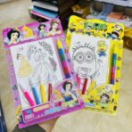 ⁦هدية اطفال شخصيات اوراق تلوين مع الوان مقاس 27*17 سم⁩ - الصورة ⁦2⁩