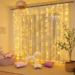 ⁦سرب اضاءة ستارة ديكور منزل وحفلات مع جهاز تحكم لون أصفر⁩ - الصورة ⁦6⁩