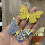 ⁦فراشات ذهبية ديكور حائط زينة وأعمال فنية وهدايا لاصقة⁩ - الصورة ⁦2⁩