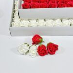 ورد تغليف بوكسات وهدايا أحمر أبيض ، رأس مدبب لتسهيل العمل به