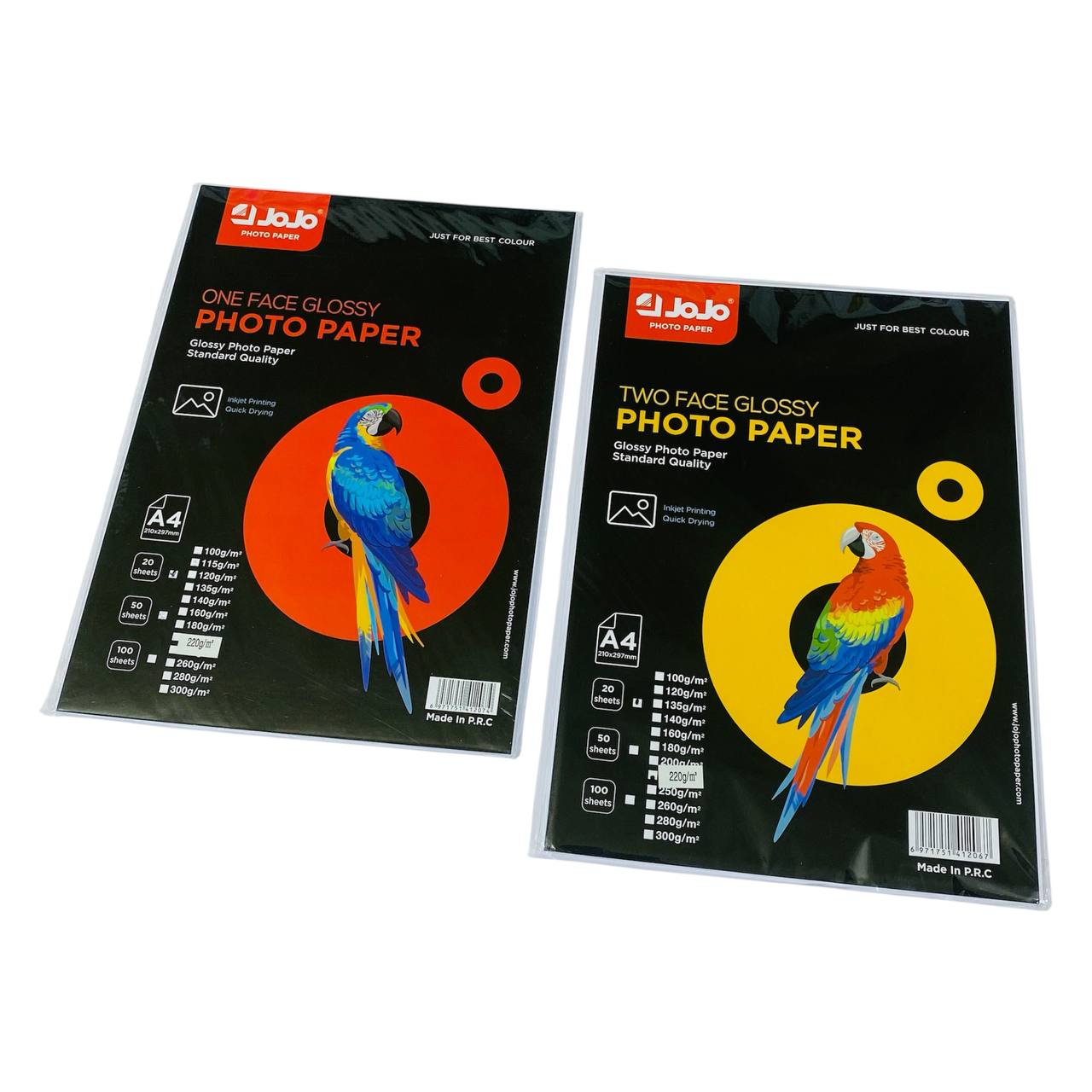 photo_4_2024-12-31_21-04-37 ورق جلوسي لماع وجه واحد & وجهين 220 جرام جوجو عبوة 20 ورقة - الصورة 1