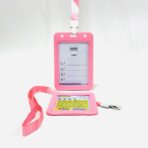 ⁦حاملة بطاقة بناتية لون وردي مع سير مقاس 10.5*7.4 سم⁩ - الصورة ⁦2⁩