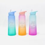 ترمس مياه أنيق لون مدرج بعبارات تحفيزية 1 لتر مص