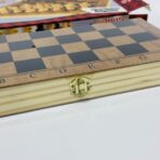 ⁦شطرنج خشبي كلاسيكي قابل للطي والإغلاق 3 في واحد ممتاز⁩ - الصورة ⁦2⁩