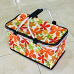 حقيبة التنزه والبحر بتصميم الورد مناسبة للرحلات والزرادي لحفظ الأطعمة والمشروبات