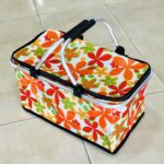 حقيبة التنزه والبحر بتصميم الورد مناسبة للرحلات والزرادي لحفظ الأطعمة والمشروبات