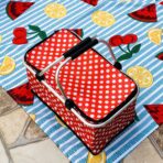 حقيبة الطلعات والنزهات منقطه مناسبة للرحلات والتنزه لحفظ الأطعمه والمشروبات