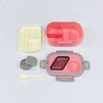 لانش بوكس حافظة ممتازة اغلاق محكم دورين كل دور 3 أقسام مناسب للرياضيين والمدرسة والتنزه