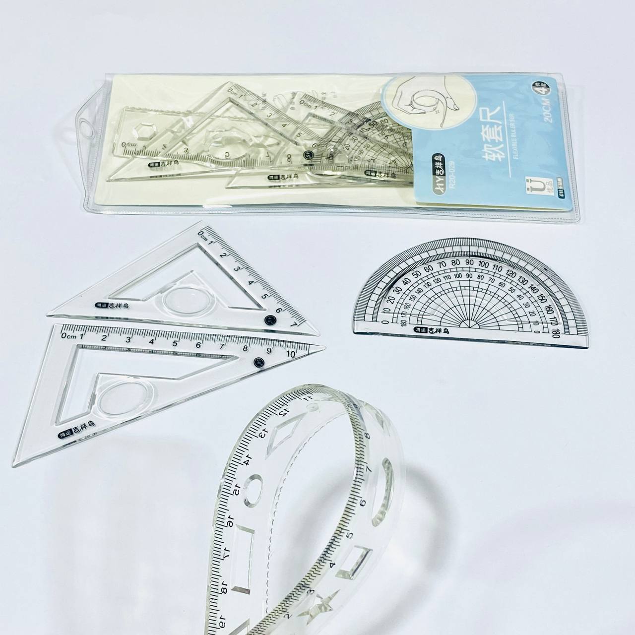 photo_1_2024-08-29_19-30-07 طقم مساطر ضد الكسر هندسية 20 سم - الصورة 1