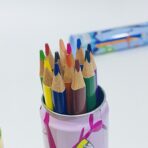 ⁦الوان خشبية شمعية داكنة 12 لون في علبة حديد من شركة +Y-PLUS⁩ - الصورة ⁦2⁩