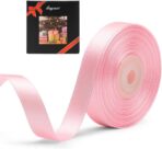 شريط تغليف هدايا ساتان وردي فاتح لتزيين البوكسات والباقات