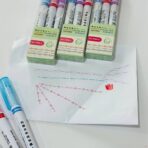 ⁦طقم اقلام تزيين و تسطير رول اشكال قلوب ونجوم وخط متقطع⁩ - الصورة ⁦2⁩