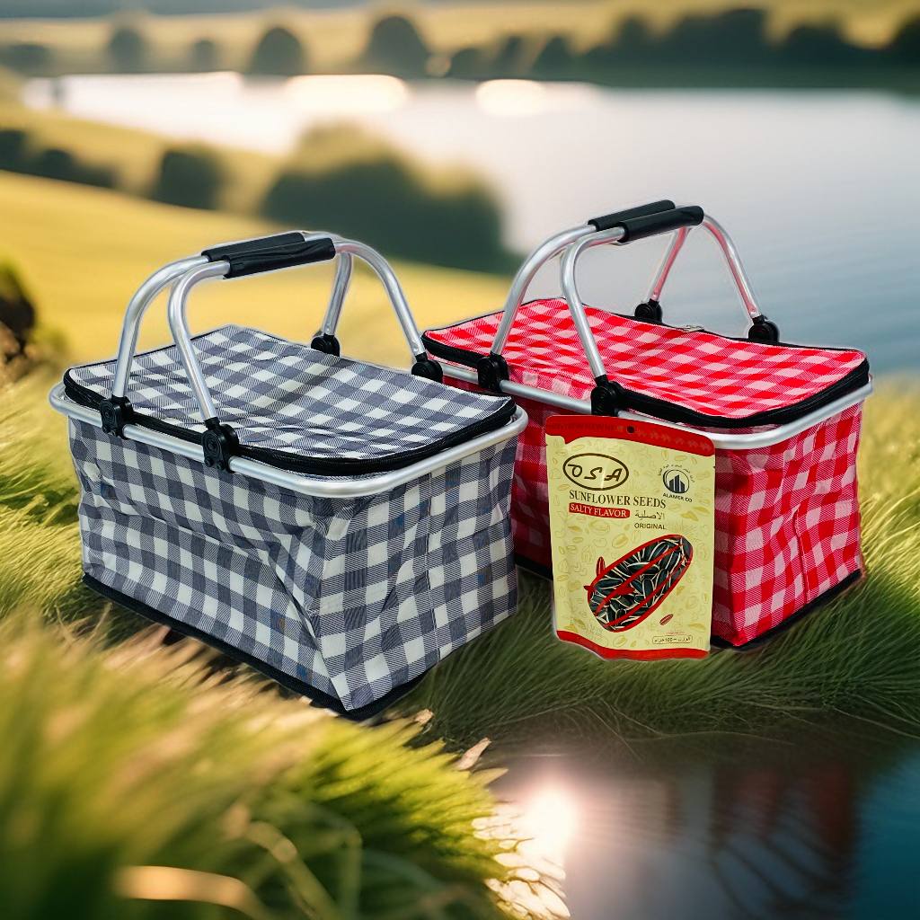 photo_1_2024-09-13_14-18-06 حقيبة التنزه وطلعات الأكل تصميم مربعات سلفر من الداخل لحفظ الطعام - الصورة 1