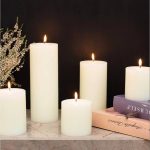 شموع بيضاء كبيرة ديكور في الحفلات والمناسبات الخاصة 3 أحجام