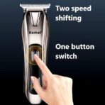 ⁦ماكينة حلاقة الشعر الاحترافية من Kemei الفضية⁩ - الصورة ⁦3⁩