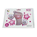 طقم بالونات مولودة بنوتة رجل 5 قطع I'ts a Girl