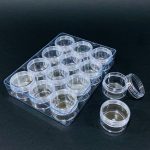 طقم 12 علبة اكريليك لتعبئة المنتجات والكريمات ومواد التجميل 15 مل
