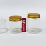 ⁦علب شفافة بغطاء ذهبي محكم لتخزين المنتجات والتوزيعات للمناسبات⁩ - الصورة ⁦3⁩