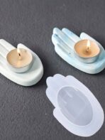 ⁦قالب سيليكون يد صغير لصنع كونكريت والجبس لديكورات المنزل والاعمال اليدوية WFHM77⁩ - الصورة ⁦7⁩