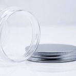 ⁦علب بلاستيك شفافة لحفظ المنتجات والكريمات غطاء فضي حجم 100 & 200 مل⁩ - الصورة ⁦8⁩