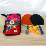 مضارب لعبة كرة تنس طاولة عدد 2 مضرب مع 3 كرات AOSIDAN