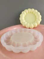 قالب سيلكون دائري بابل طبق لصناعة ديكورات الجبس WFHM77