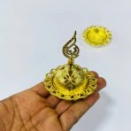 ⁦قاعدة بخارة ذهبية فاخرة حديد مع غطاء قطر 7 سم⁩ - الصورة ⁦3⁩