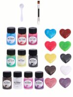 ⁦مجموعة مساحيق بودرة الميكا 10 الوان عبوة 20 مل  2 مجموعات لتلوين الشموع وبخور المستكة والصابون WFHM77⁩ - الصورة ⁦4⁩