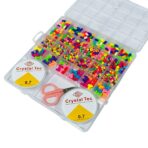 طقم صناعة اكسسوارات بالخرز الملونة مع 2 بكرات خيط ومقص