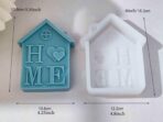 ⁦قالب سيليكون على شكل منزل بعبارة HOME لصنع الشمع وصب الجبس WFHM77⁩ - الصورة ⁦2⁩