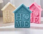 ⁦قالب سيليكون على شكل منزل بعبارة HOME لصنع الشمع وصب الجبس WFHM77⁩ - الصورة ⁦3⁩