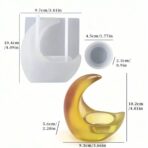 ⁦قالب علي شكل هلال لحامل الشموع  ديكور زيتة رمضان WFHM77⁩ - الصورة ⁦3⁩