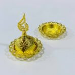 ⁦قاعدة بخارة ذهبية فاخرة حديد مع غطاء قطر 7 سم⁩ - الصورة ⁦5⁩