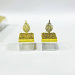 مجموعة علب توزيعات للمناسبات12 علبة اكريليك مع غطاء ذهبي مزخرف