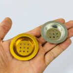 ⁦صفاي بخارة حديد ذهبية & فضي للمباخر قطر 5.5 سم عمق 1 سم⁩ - الصورة ⁦2⁩