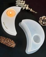 قالب سيليكون تصميم هلال لصنع حاملة الشمع و مبخرة WFHM77