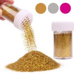 علبة جليتر للأعمال اليدوية وتزيين الجبس والديكور لون - ذهبي - فضي - موف