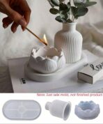 3 قوالب سيلكون قالب حاملة شمع اللوتس +فازا +قالب بيضاوي WFHM77