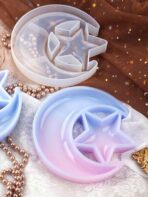 قالب سيلكون صحن نجمة وهلال ديكور رمضان قطعه واحده WFHM77