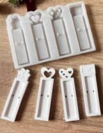 ⁦قالب توزيعات مناسبات وهدايا سيلكون للـ جبس والريزن شكلين قلوب وهدايا & ارنوب WFHM77⁩ - الصورة ⁦2⁩