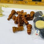 ⁦شطرنج خشبي 3 العاب في 1 مع داما و لعبة طاولة للجمعات العائلية⁩ - الصورة ⁦8⁩