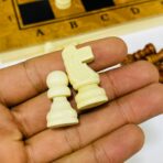 ⁦شطرنج خشبي 3 العاب في 1 مع داما و لعبة طاولة للجمعات العائلية⁩ - الصورة ⁦9⁩