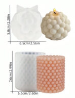 ⁦قالب شمع ثلاثي الابعاد اسطواني وكروي بتصميم فقعات WFHM77⁩ - الصورة ⁦4⁩