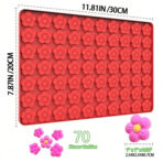 ⁦قالب سيلكون بشكل زهرة الاباكو الصغيرة ب 70  تجويف لصنع البخور وشمع المعطر ومع قطعة بستولا هدية WFHM77⁩ - الصورة ⁦2⁩