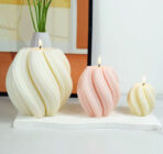 قالب شمع اشكال هندسية متموجة 3 احجام ديكور المنزل WFHM77