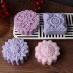 قالب سيليكون لصناعة الصابون والشمع والراتنج تصاميم زهرة وزخرفة ثلاثي الابعاد MA93